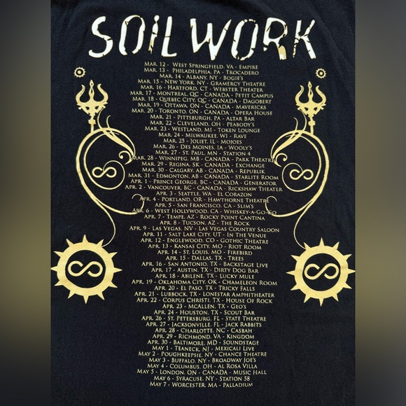 Soilwork Band The Living Infinite Concert Tour Tee Shirt - Picture 5 of 10
